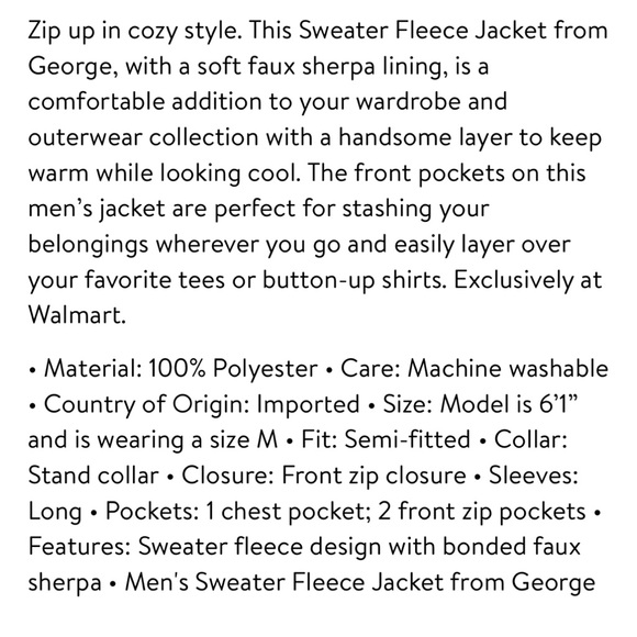 George black zip up sweater jacket w/ fur lining L - Picture 14 of 16